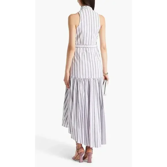 NEW Veronica Beard Radley Striped Halter Midi Dress Size 2 High low - Picture 2 of 8